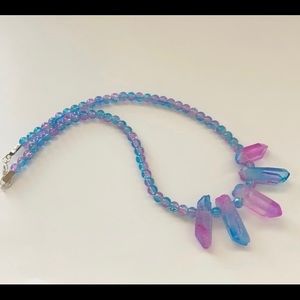 Gorgeous Pink & Blue Quartz Necklace